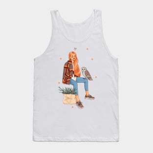 The Girl and the Owl Tank Top